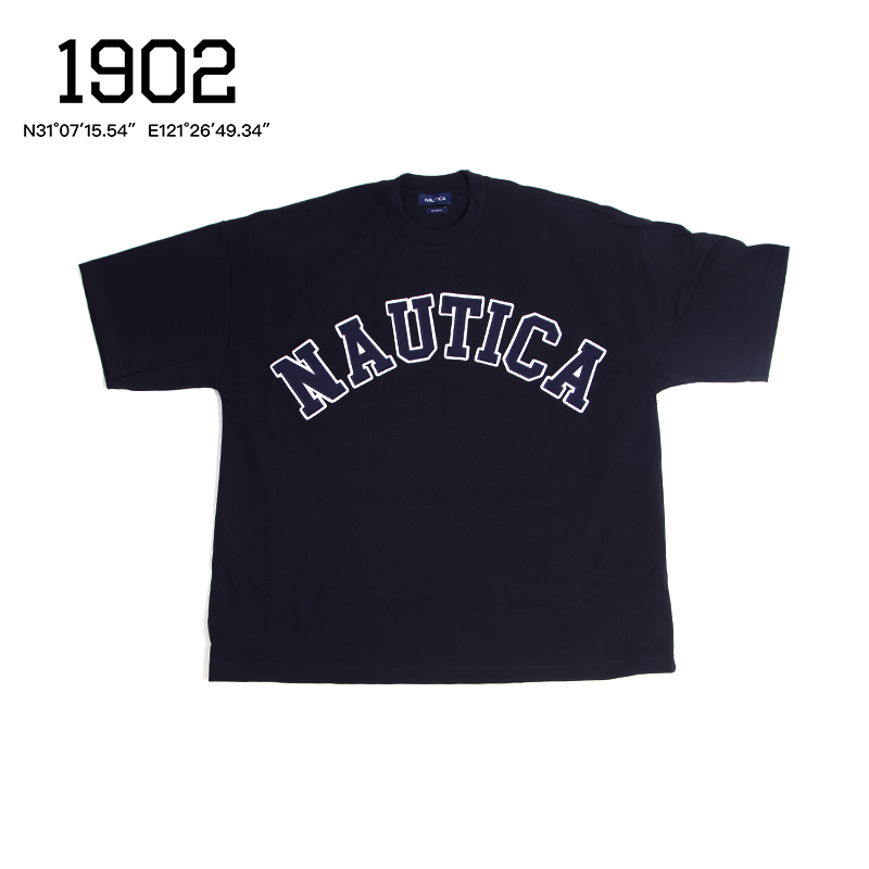 现货 NAUTICA JAPAN 22SS ARCH TEE长谷川刺绣LOGO宽松短袖T恤-图3