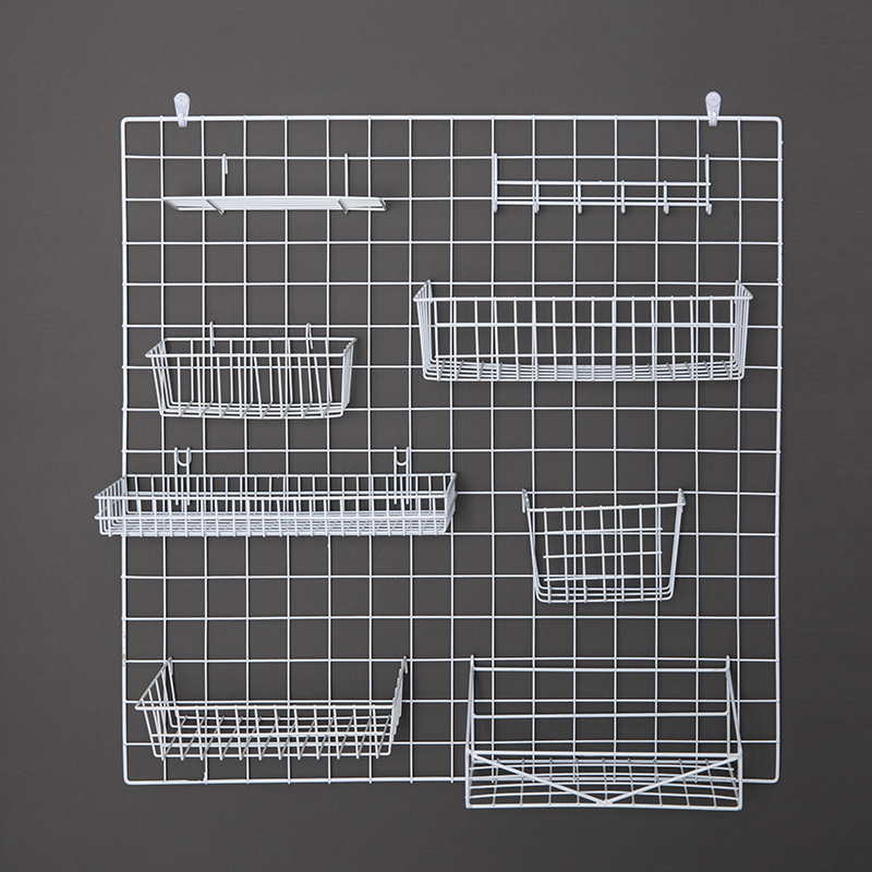 网片网格置物架托盘网架挂篮超市置物蓝家用浴室整理收纳铁艺篮子-图1