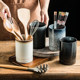 Chopstick tube drain chopstick rack tube with bottom disc creative Japanese ceramic kitchen drain cage knife fork spoon storage tube