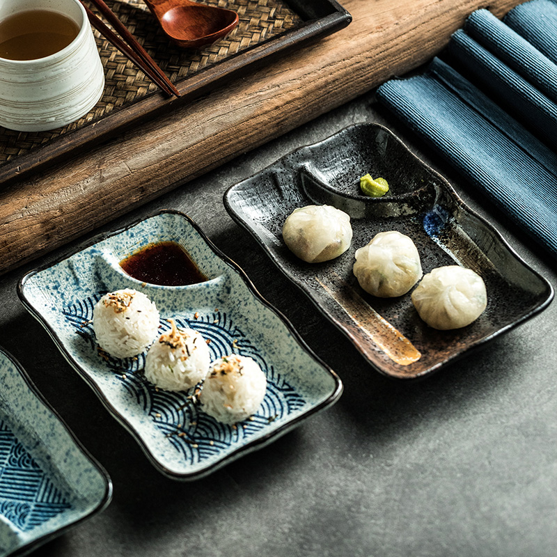 日式长方饺子盘包子盘寿司盘 简约蛋糕盘零食盘点心盘早餐盘家用