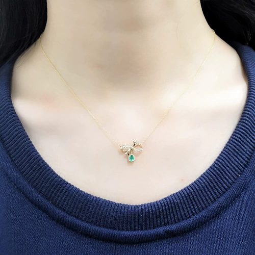 Ювелирное украшение, сапфировая рубиновая инкрустация камня, модная универсальная бриллиантовая подвеска, ожерелье, золото 18 карат, женский стиль