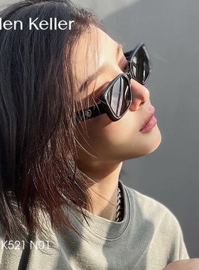 海伦凯勒新款太阳镜潮流窄框墨镜