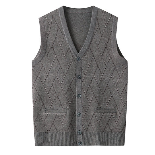 Men's spring and autumn cardigan vest close-fitting