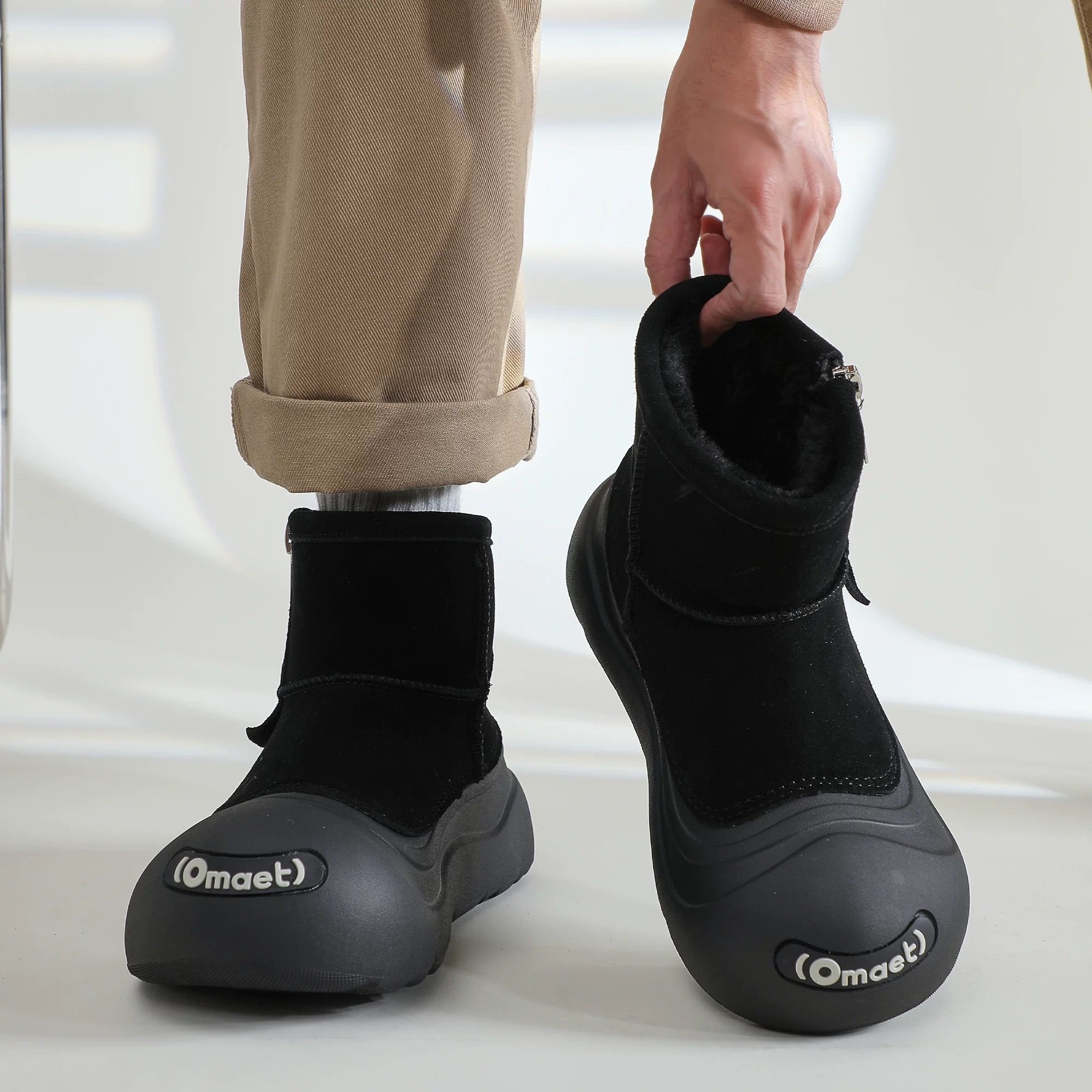 雪地靴男款冬季加绒加厚开口笑皮毛一体零下40度防滑防寒丑萌棉鞋,淘宝优惠券,粉丝福利购,淘宝优惠卷