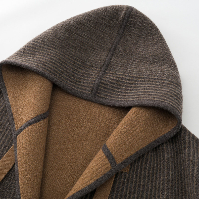 双提加厚带帽系带100羊绒大衣秋冬季女中长直筒廓形修身遮肉外套,淘宝优惠券,粉丝福利购,淘宝优惠卷