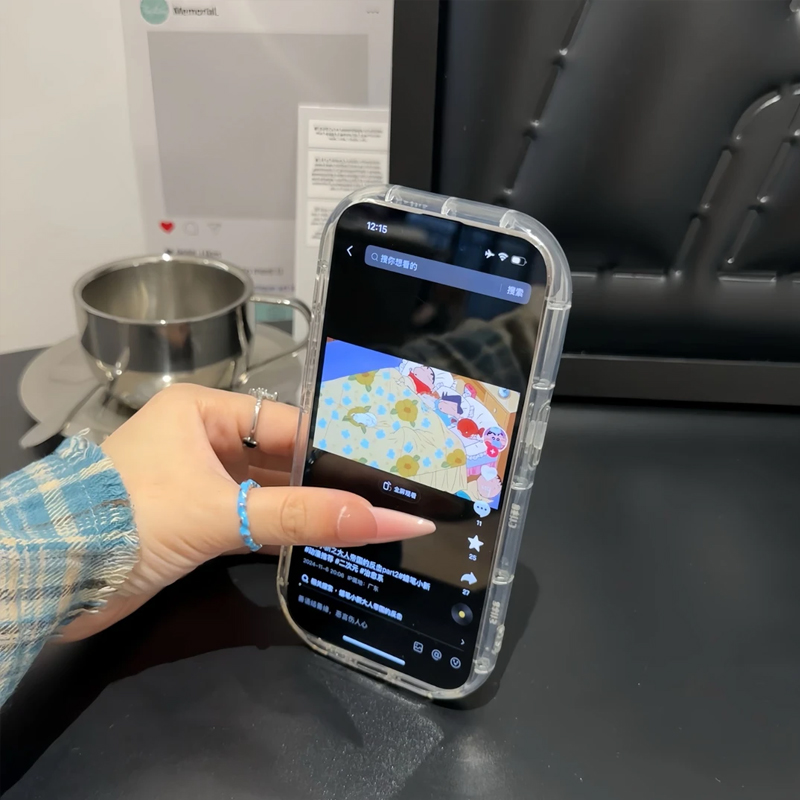 哈哈小新镜子支架新款适用苹果16pro手机壳iPhone15max小米14华为mate60k70p50荣耀x200nova12opporeno13note - 图1