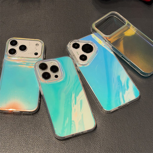 镭射渐变极光壳高级感新款适用苹果17Pro手机壳iPhone16max小米15华为mate80pura70k60note14荣耀500x300s20 - 图2