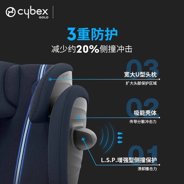 Cybex safety seat for older children aged 3 to 12 years old Solution G2/T portable children's car seat