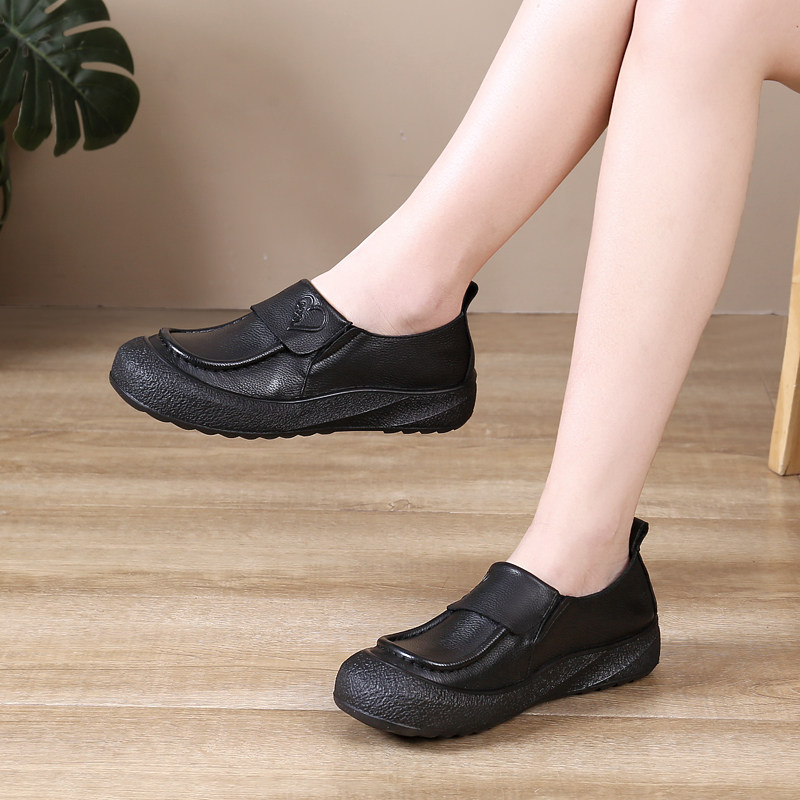 真皮平底单鞋女2025春季新款头层牛皮女鞋轻便防滑软底软皮妈妈鞋,淘宝优惠券,粉丝福利购,淘宝优惠卷