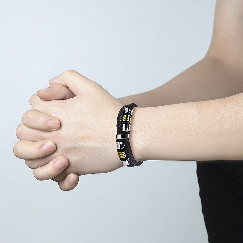 编织手绳男士韩版个性潮单身手镯 银鸿手链