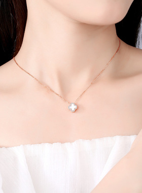 【南瓜先生】天然贝壳四叶草项链