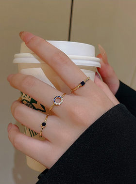 小众设计三件套组合戒指