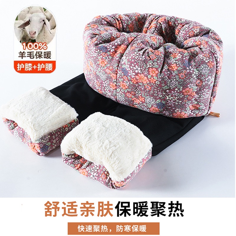 1000克东北特厚羊毛棉裤外穿冬季加绒加厚保暖裤高腰护膝打底裤 - 图1