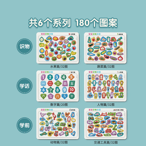 宝宝识字拼图识物认知益智儿童234到6岁幼儿早教男孩卡片智力玩具 - 图1