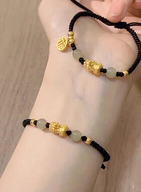 貔貅手链轻奢小众精致和田玉福牌