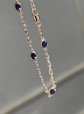 冷淡风蓝色泡泡钻手链女2025新款