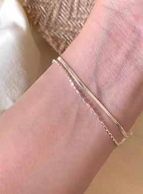 s925银手链蛇骨波光粼粼素链