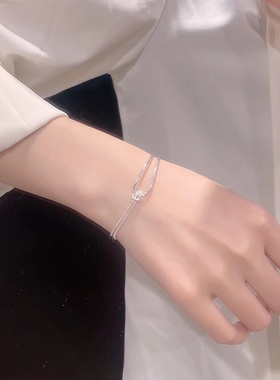S925纯银双层手链女2025新款轻奢