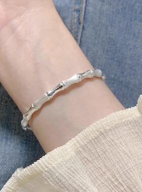 生日礼送女友竹节银手镯