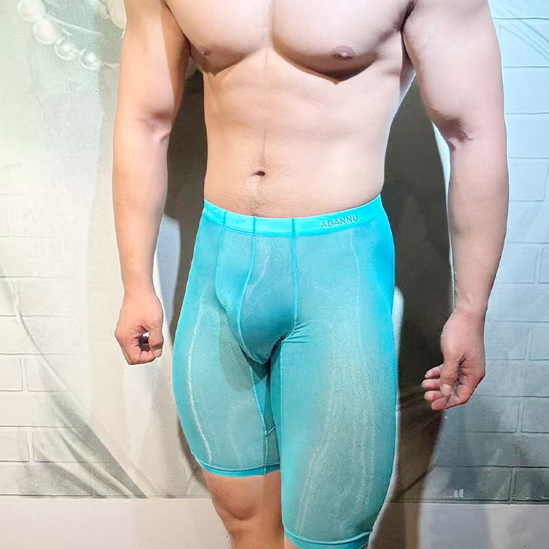 【健身打底·卧室玩乐】超透超薄高弹男款内搭裤运动跑步平角裤,淘宝优惠券,粉丝福利购,淘宝优惠卷