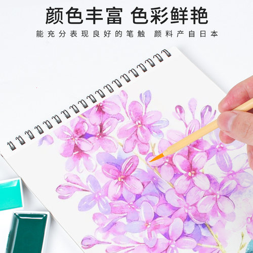 吉祥颜彩24色国画颜料中国画工笔画材料初学者12色18色24色36色48色60色套装专业高级珠光岩彩美术生专用水粉 - 图2