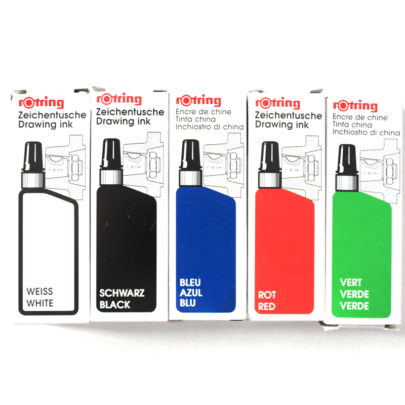 德国Rotring 红环 绘图笔墨水 针管笔墨水 海图墨水 彩色墨水23ML