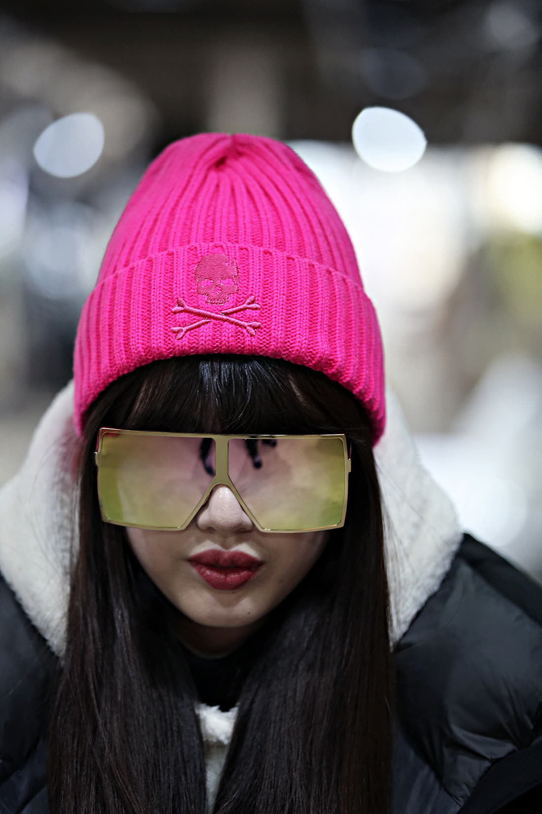 韩国代购饰品男女秋冬款包头保暖街头休闲纯色骷髅针织帽毛线帽子