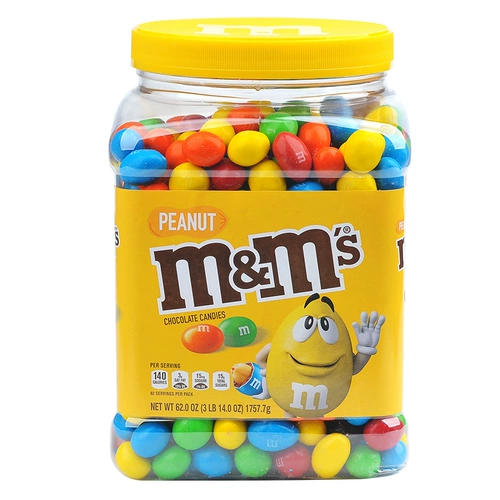 Ведро для детских закусок American M&M's Mars с арахисовым молоком и шоколадными бобами MM Beans Party, 1750 г