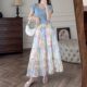 ສີນ້ຳມັນແບບ A-line fairy skirt floral skirt