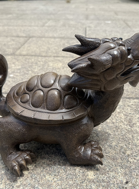 产地直销宜兴紫砂茶宠摆件名家正品手工古铜泥龙龟龙子平安家用30