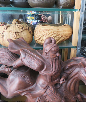 宜兴紫砂武关公像关羽生意守信