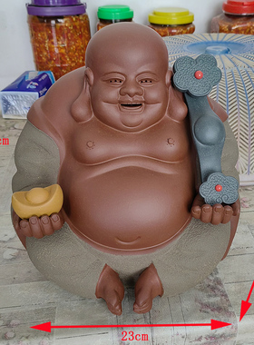 宜兴紫砂摆件佛祖观音弥勒佛如意