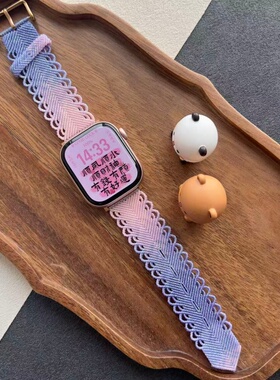 紫樱.纯手工蜡线编织手表带成品手绳iwatch手表透气编织带可定制
