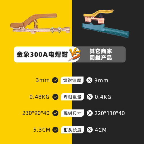 金象牌工业级电焊机配件防摔不烫手300A500A紫铜焊把钳全铜电焊钳 - 图2