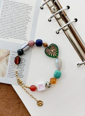 花糖｜轻复古气质捷克琉璃珠串珠多宝手链礼物手串