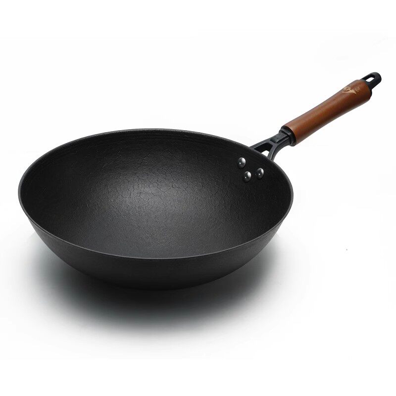 江油宏江第三代燃气家用圆底平底老式生铁锅铸铁锅炒锅无涂层不粘