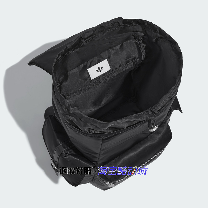 阿迪达斯三叶草男女同款经典拉绳束口翻盖旅游运动双肩背包KC2759,淘宝优惠券,粉丝福利购,淘宝优惠卷