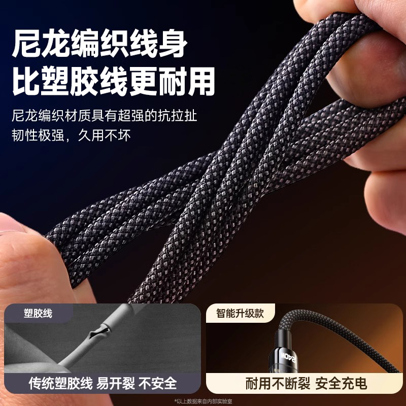 240W超级闪充双头Type-C手机数据线10A适用苹果15/16pro华为小米iPad笔记本电脑平板快充电线车载ctoc带灯光 - 图2