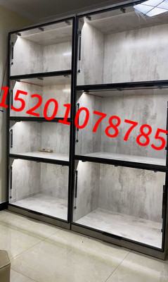 实木上翻门家用手办海贼王火影模型乐高玻璃柜GK玩具展示柜定制 - 图0