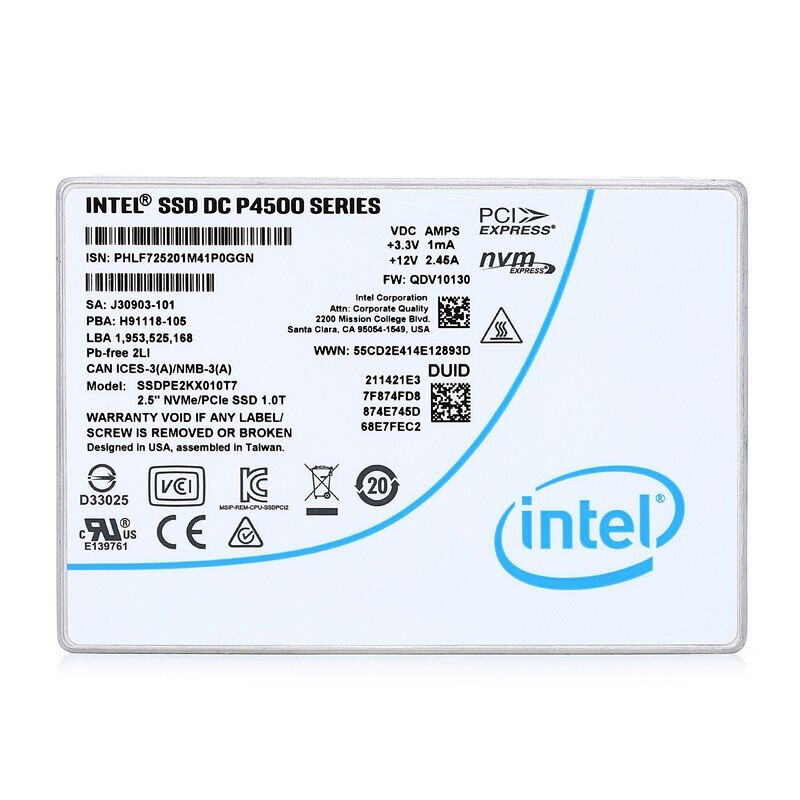 Intel/英特尔 P4510 1TB U.2 NVME协议 3D TLC颗粒数据中心企业级 - 图0