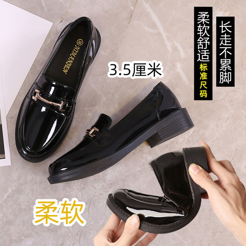 真皮英伦风小皮鞋女鞋子2026春秋新款潮乐福鞋黑色平底单鞋豆豆鞋 - 图1