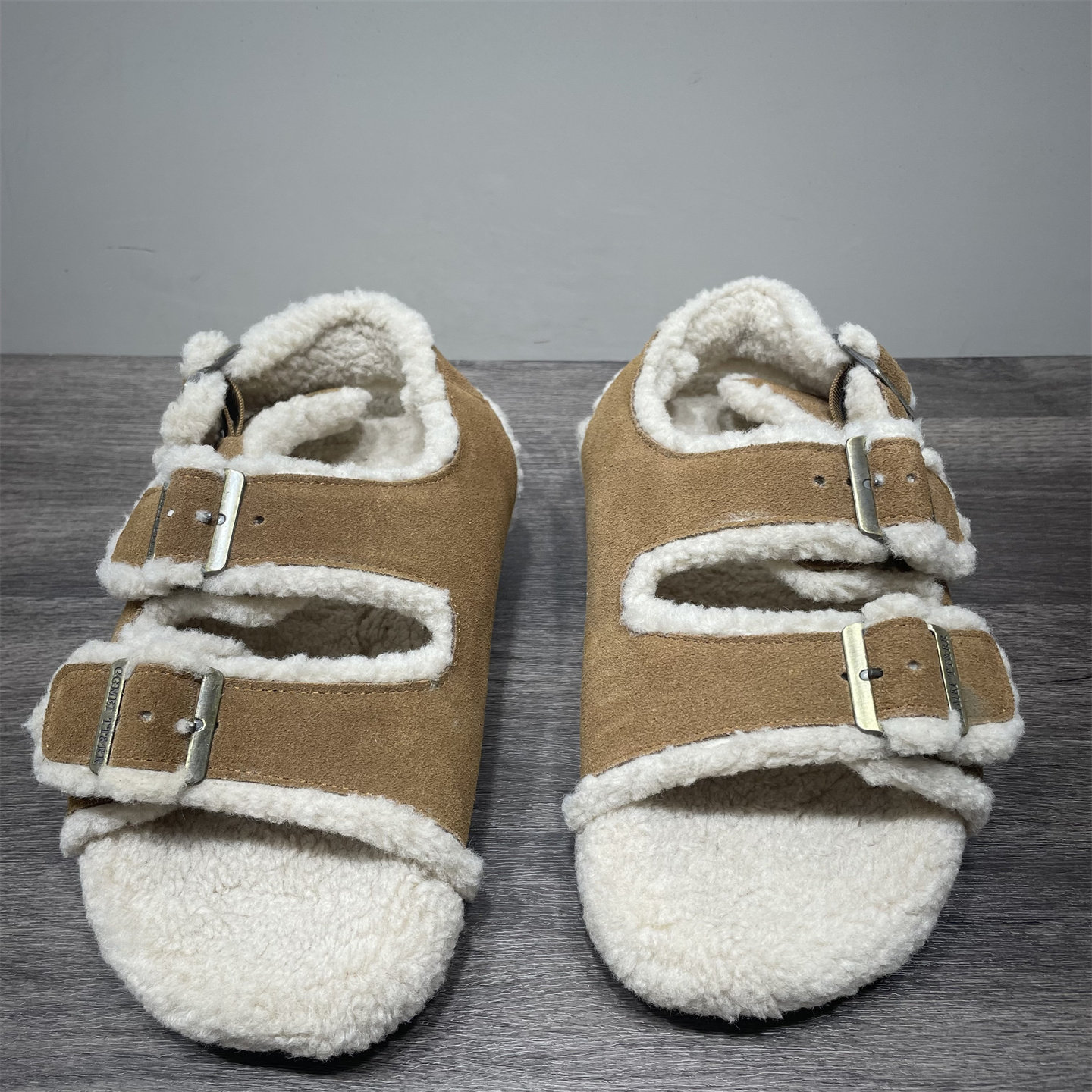 断码处理秋冬新款保暖双扣带厚底休闲真皮毛毛凉鞋女后绊带勃肯鞋,淘宝优惠券,粉丝福利购,淘宝优惠卷