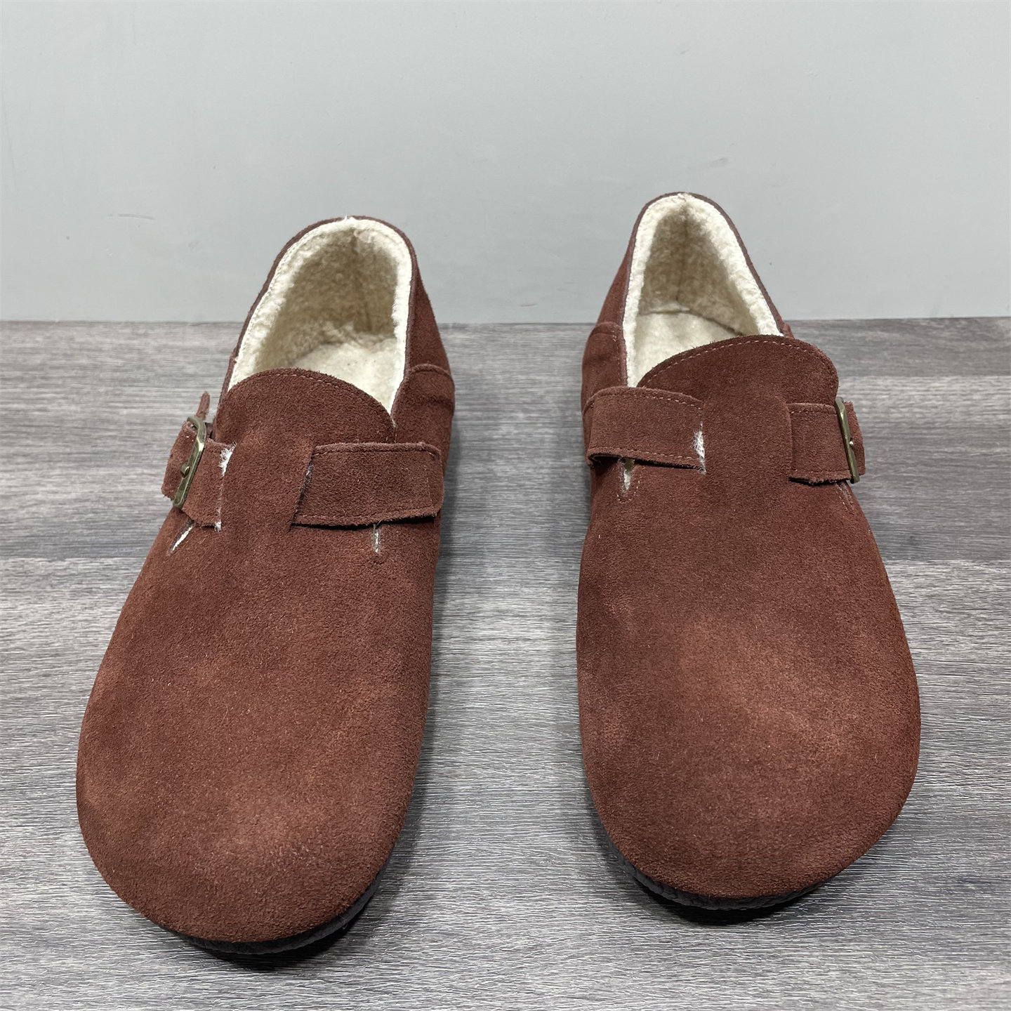 断码处理冬季款加绒保暖真皮勃肯鞋森女反绒牛皮一脚蹬平底棉鞋女,淘宝优惠券,粉丝福利购,淘宝优惠卷