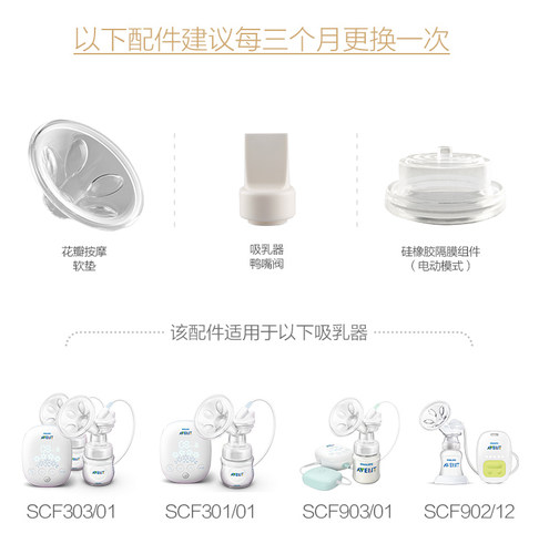 飞利浦新安怡电动吸奶器配件SCF903/902/303/301导管鸭嘴阀硅胶阀 - 图3