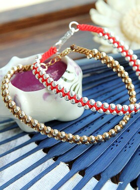 精致手工925纯银编织情侣手链