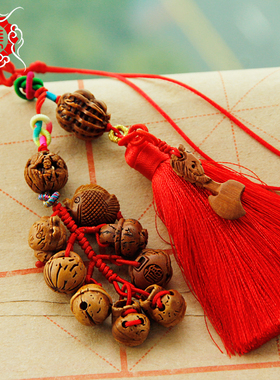 十全十美挂件别针野生桃核