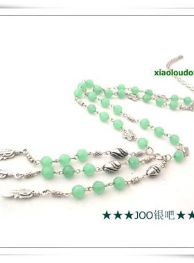 【JOO银吧】 韩版黑色水晶花朵毛衣链（可作腰链）~