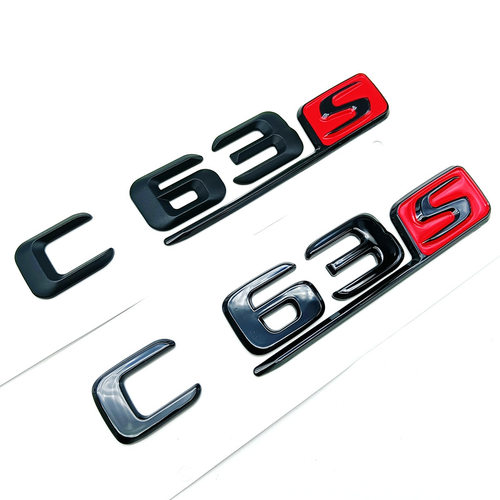 适用于C级C200改装AMG尾标车标贴字标C43 C63S车尾字母标黑色车贴-图1