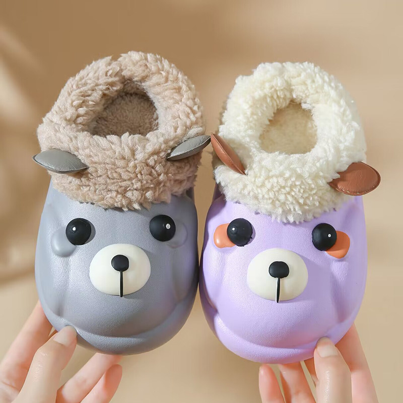 儿童棉鞋冬季卡通小熊包跟防水棉拖防滑加绒保暖男女童亲子棉拖鞋,淘宝优惠券,粉丝福利购,淘宝优惠卷