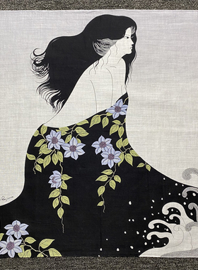 日系vintage古着纯棉男女士轻奢印花吸汗精品小方巾口袋巾手帕95
